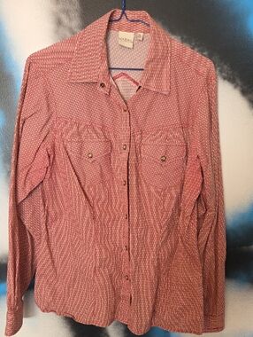 Womens Rockies Red Patterned Western Snap Button-Down Shirt